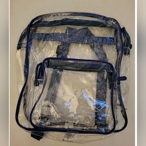 Lakeshore Brand Clear Blue Trim  Backpack Small 12x9x3 in.